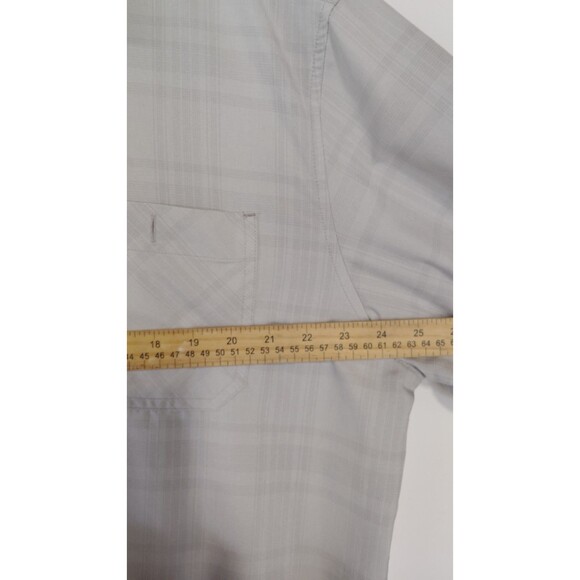 Orvis Shirt Men Gray Button Up Plaid Short Sleeve Pockets Casual Fishing XXL EEG - Picture 5 of 7